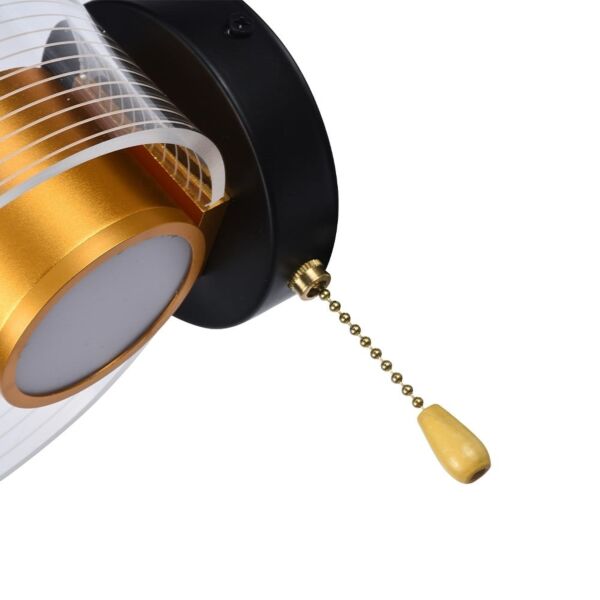 اضاءة جداري اكريليك - اسود وذهبي