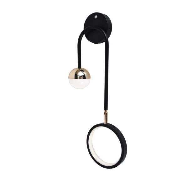 اضاءة جدارية بالبطارية دائرتين مودرن - اسود