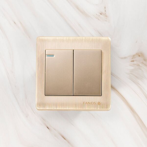 مفتاح كهربائي مجوز فانوس - ذهبي لامع