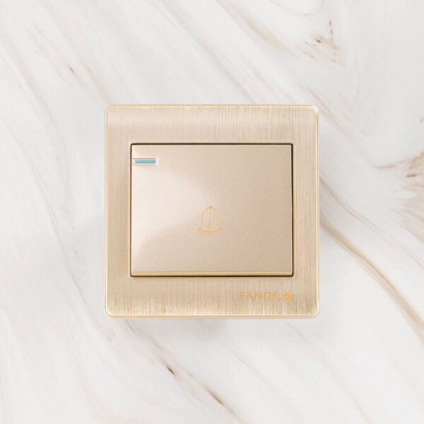 مفتاح جرس كهربائي فانوس - ذهبي لامع