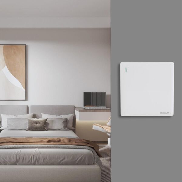 مفتاح مفرد 3 خط لايت برلنت - ابيض