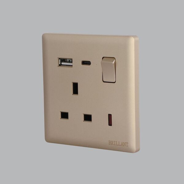 فيش كهرب ذهبي متعدد المداخل