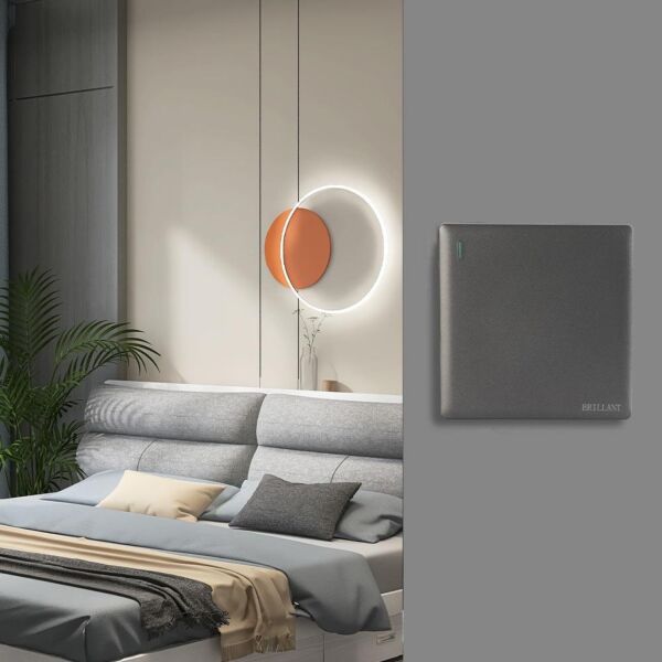 مفتاح مفرد 3 خطوط برلنت لايت - رمادي