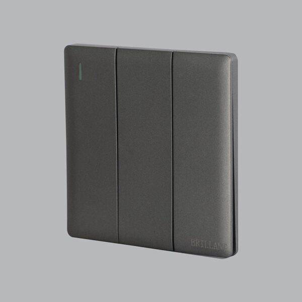 مفتاح كهرب ثلاثي رمادي لايت برلنت