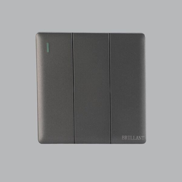 مفتاح كهرب ثلاثي رمادي لايت برلنت