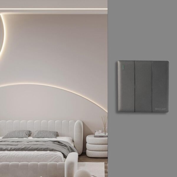 مفتاح كهرب دركسون ثلاثي رمادي لايت برلنت