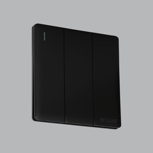 مفتاح كهرب ثلاثي حديث - أسود