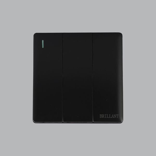 مفتاح كهرب ثلاثي حديث - أسود