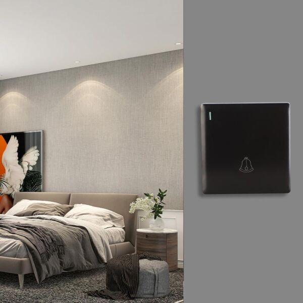 مفتاح جرس مودرن برلنت لايت - اسود