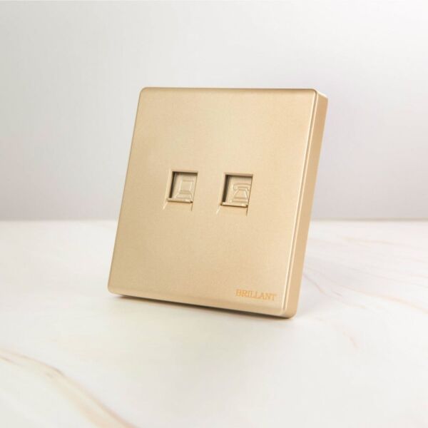 فيش ثنائي المنفذ تلفون مع شبكة مودرن من برلنت - ذهبي