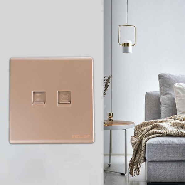 فيش ثنائي المنفذ تلفون مع شبكة مودرن من برلنت - ذهبي