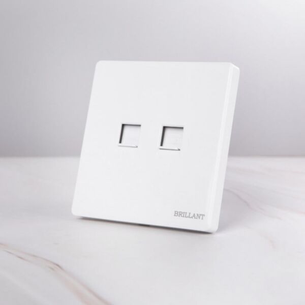 فيش ثنائي المنفذ تلفون مع شبكة مودرن من برلنت - ابيض