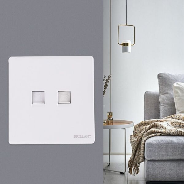 فيش ثنائي المنفذ تلفون مع شبكة مودرن من برلنت - ابيض