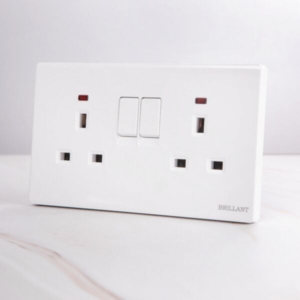 فيش ثنائي 13 أمبير مودرن من برلنت - ابيض