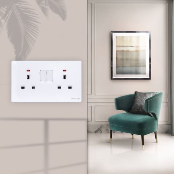 فيش ثنائي 13 أمبير مودرن من برلنت - ابيض