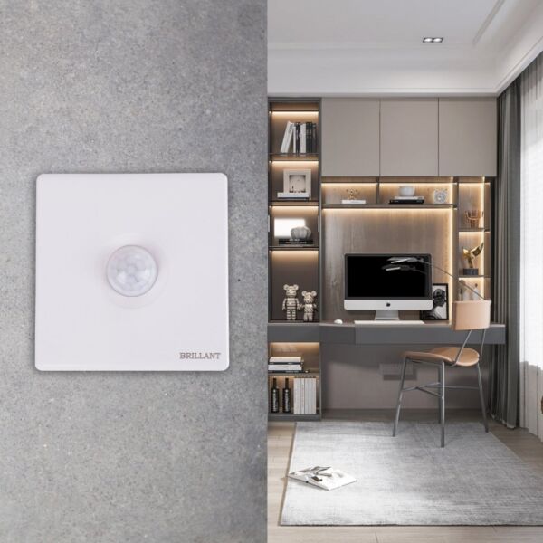 مفتاح كهربائي حساس الحركة والإضاءة والاستشعار من برلنت - ابيض