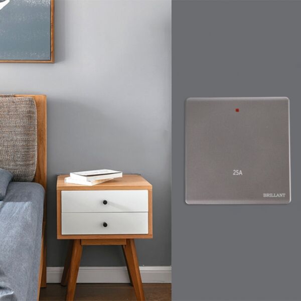 مفتاح سخان 25 أمبير مودرن من برلنت - رمادي