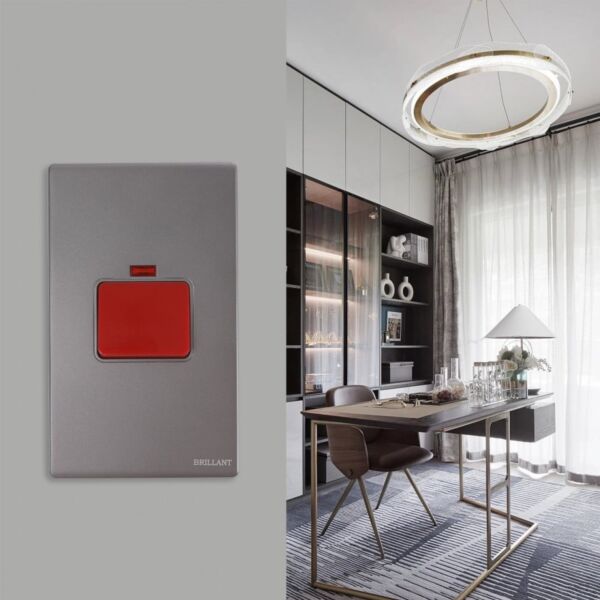 مفتاح مكيف اصلي 45 أمبير مودرن - رمادي