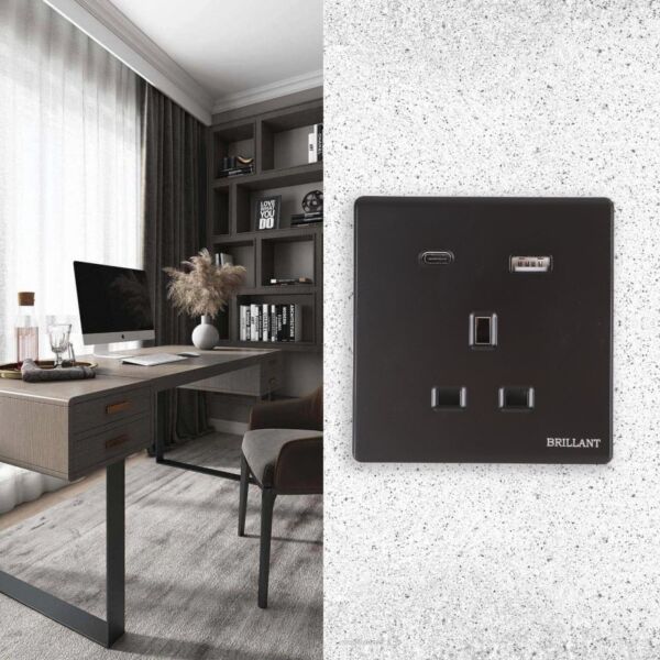 فيش ثنائي المنفذ USB - اسود