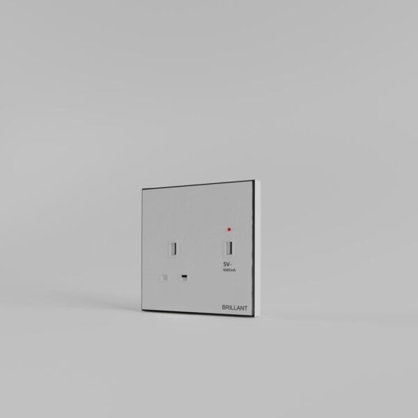 فيش مفرد مع مخرج USB من برلنت - ابيض لؤلؤي