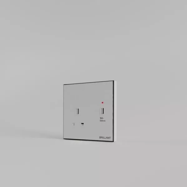 فيش مفرد مع مخرج USB من برلنت - ابيض لؤلؤي
