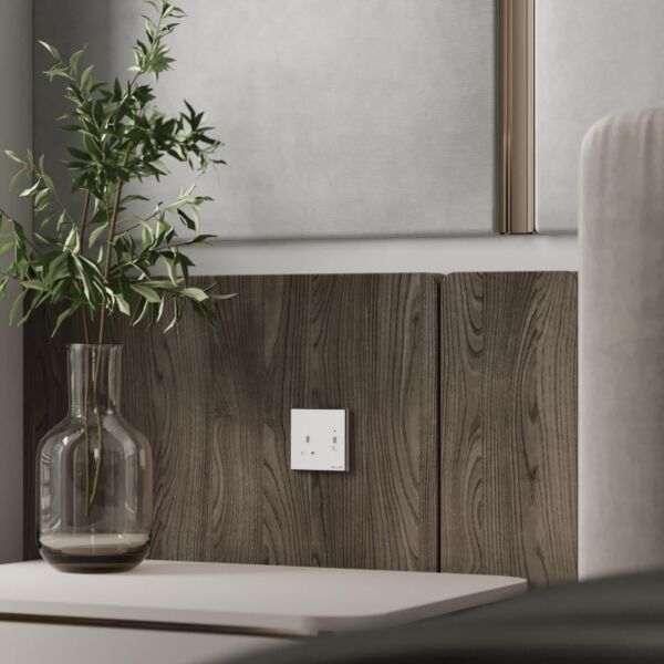 فيش مفرد مع مخرج USB من برلنت - ابيض لؤلؤي