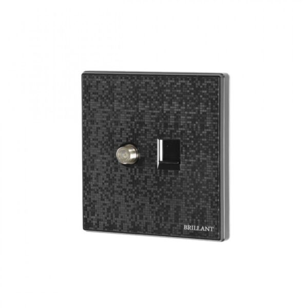 فيش دش مع فيش تلفون ماربل - اسود