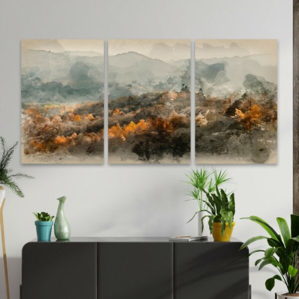 طقم لوحة جدارية فنية ماري لتزيين الحائط 3 قطع - متعدد الالوان 