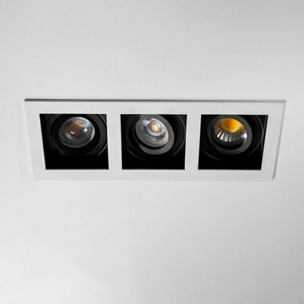 سبوت لايت ثلاثي اسود اطار ابيض