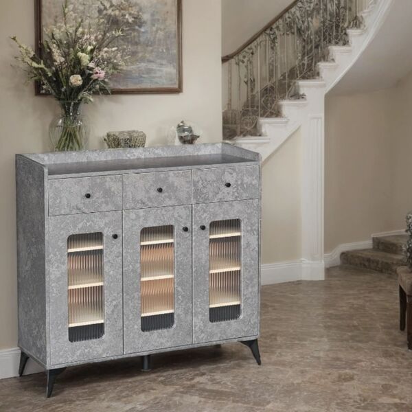 خزانة جانبية 3 باب 100 سم اوبرا - رمادي