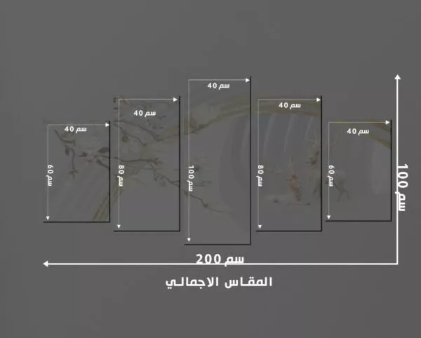 لوحه جدارية كانفس ايلاند  - مقسمة - 5 قطع