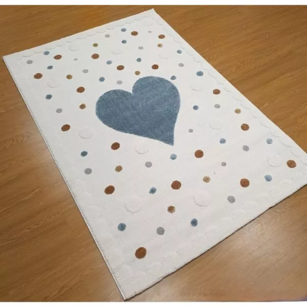 سجاد اطفال 200x300 سم هارت - ازرق وكريمي