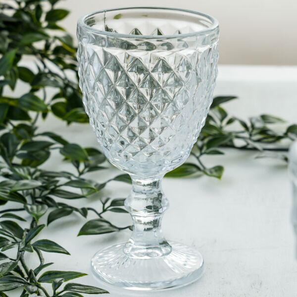 كاسة زجاج دايموند طويلة وعريضة - شفاف