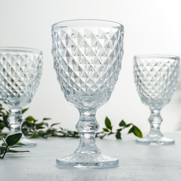 كاسة زجاج دايموند طويلة وعريضة - شفاف