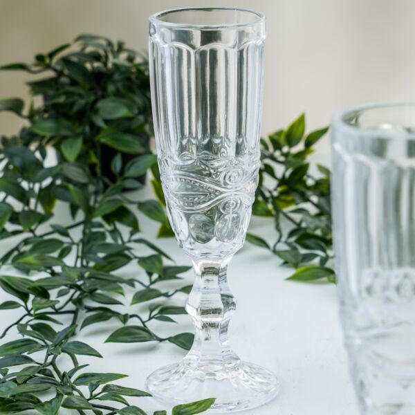 كاسة زجاج كلاسي طويلة ونحيفة - شفاف