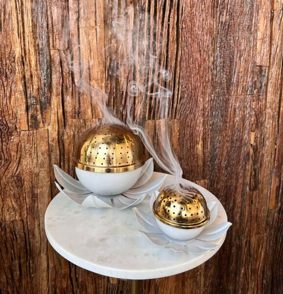 مبخره زهرة اللوتس رمادي - صغير