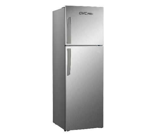 ثلاجة وفريزر علوي جي في سي برو 289لتر- فضي