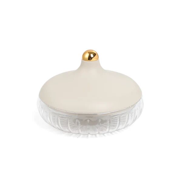 تمرية متوسطة زجاج من جوار - بيج وذهبي