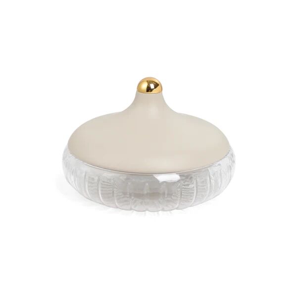 تمرية كبيرة زجاج من جوار - بيج وذهبي