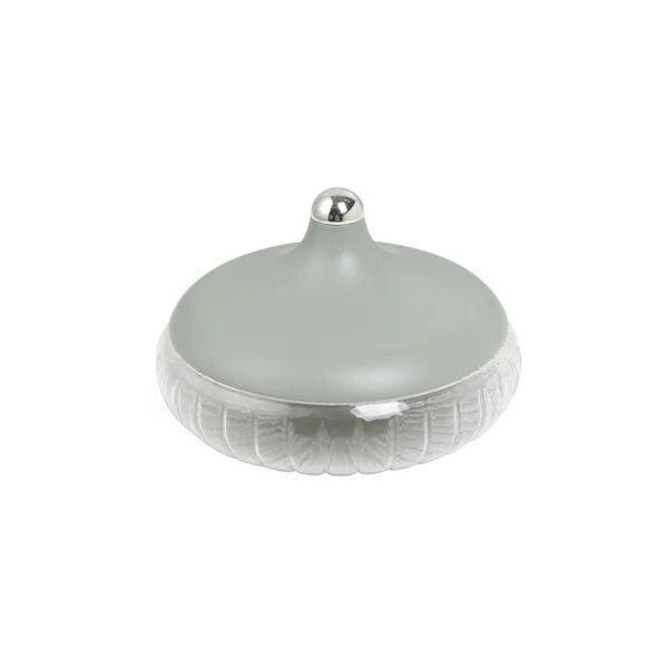 تمرية كبيرة زجاج من جوار - اخضر وفضي