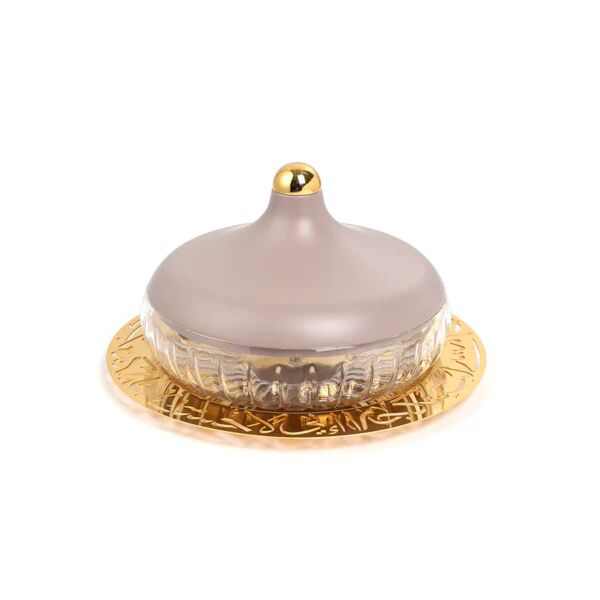 تمرية كبيرة زجاج من جوار - بنفسجي وذهبي