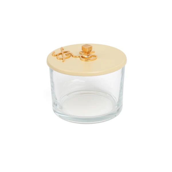 طقم تقديم مكسرات قطعتين مع صينية من جوار - كريمي وذهبي