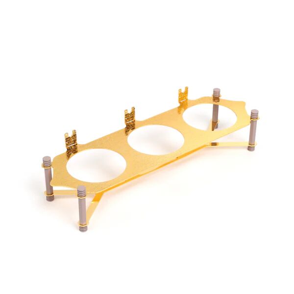 طقم تقديم مكسرات 3 قطع مع صينية من جوار - بنفسجي وذهبي