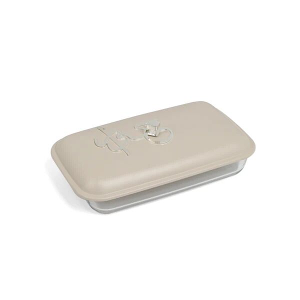 حافظة تقديم طعام وسط ستانليس من جوار - بيج وفضي