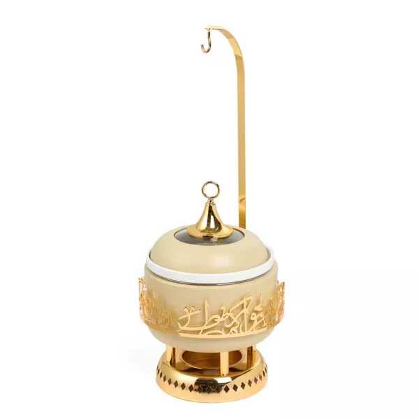 سخان تقديم طعام صغيرة من جوار - كريمي وذهبي