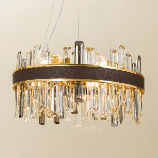 ثريا كرستال جيزمك حزام بني ذهبي