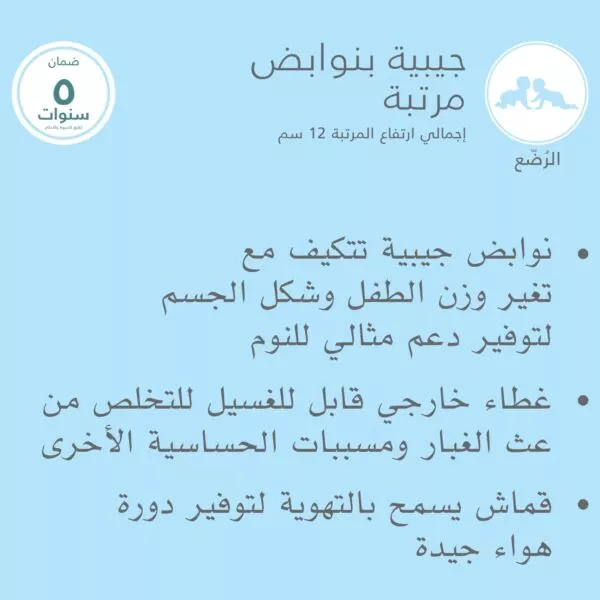 مرتبة بنوابض جيبية للرضّع 70x140 سم - ابيض
