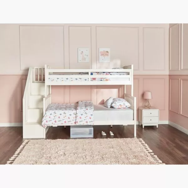 سرير طابقين بيري تريو 120x200 سم و 90x200 سم - كريمي