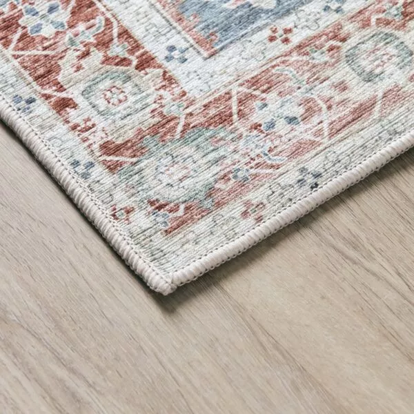 سجادة شانيل بطبعات فينتدج 80x230 سم - ازرق