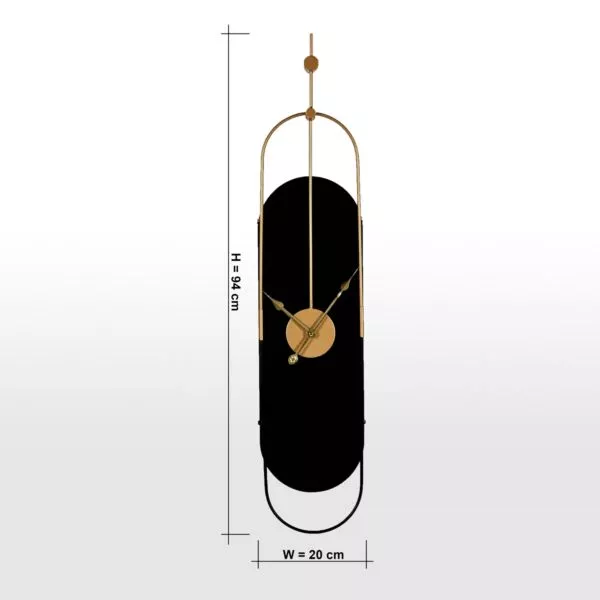 ساعة حائط سولو 20x94 سم - اسود
